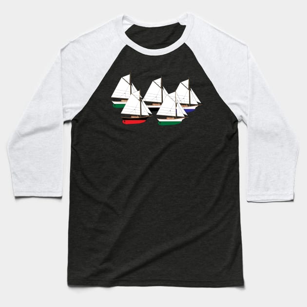 Friendship Sloop Sailboat Baseball T-Shirt by CHBB